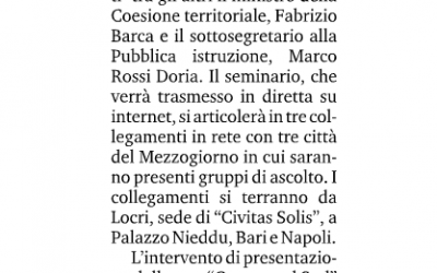 Civitas Solis al convegno di “Crescere al Sud”