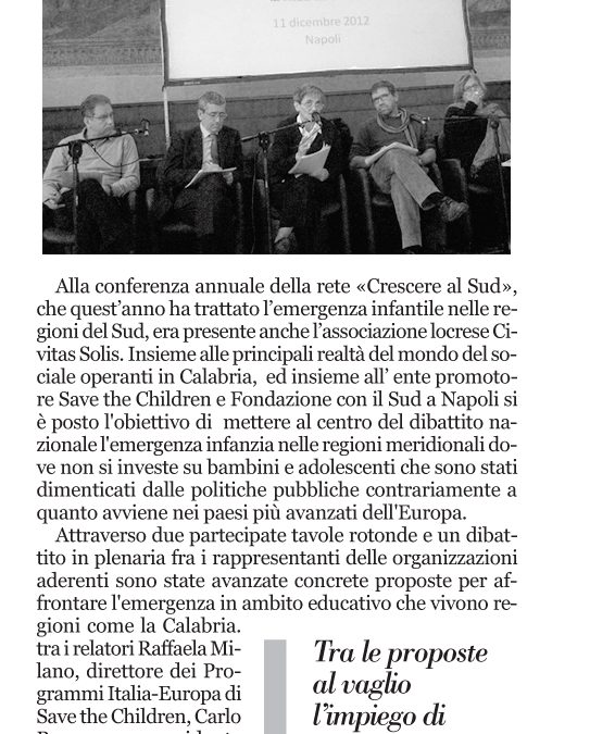 Civitas Solis in trasferta partenopea per “Crescere al Sud”